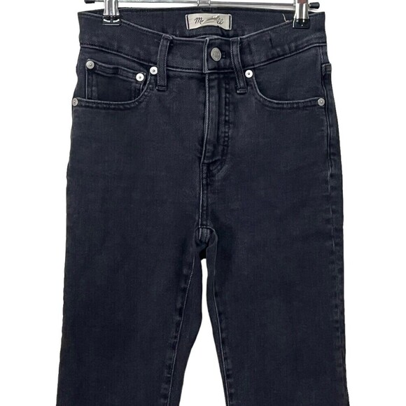 Madewell Cali Demi Boot Jeans Black Starkey Wash Women’s Size 25 Cropped Flare - Picture 3 of 13